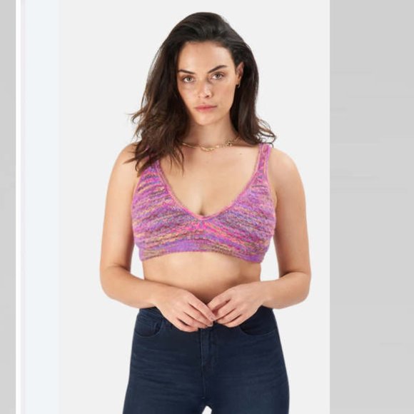 For Love and Lemons Lexi Bralette Fuzzy Top S - Picture 1 of 15